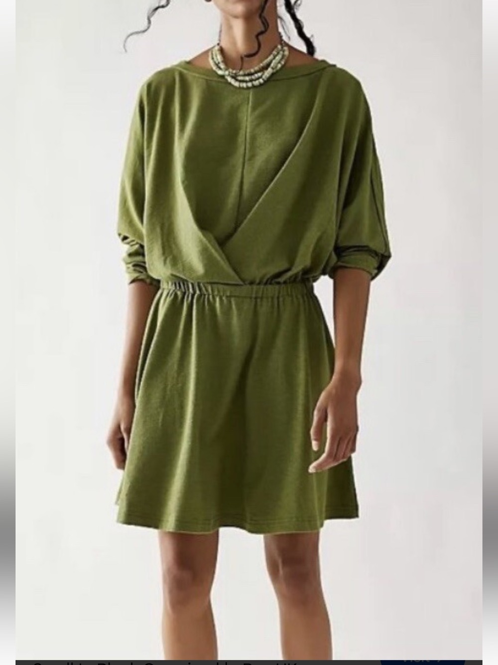Free People Santa Maria Mini Dress Extra In Green Oversized Small